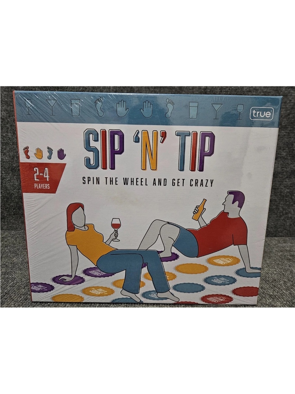 Sip 'N' Tip Party Game - Orange, Red, Purple, Blue new sealed